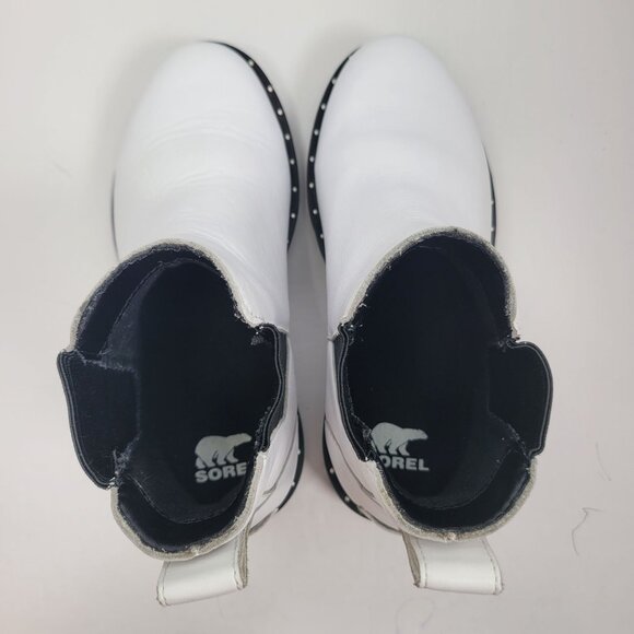 Sorel Women's Lennox White Leather Chelsea Ankle Boot US Size 6 - Picture 5 of 10